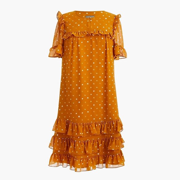 NWT J.Crew Point Sur Ruffle Dress Crinkle Chiffon - Picture 5 of 12